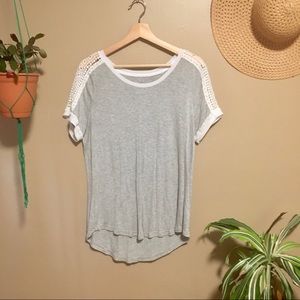 Jersey Knit Tunic with Lace Detail